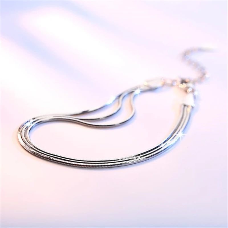 KOFSAC Wholesale 925 Sterling Silver Bracelets For Women High Quality Jewelry Accessories Rose Gold Chain Bracelet Girl Gifts
KOFSAC Wholesale 925 Sterling Silver Bracelets For Women High Quality Jewelry Accessories Rose Gold Chain Bracelet Girl Gifts