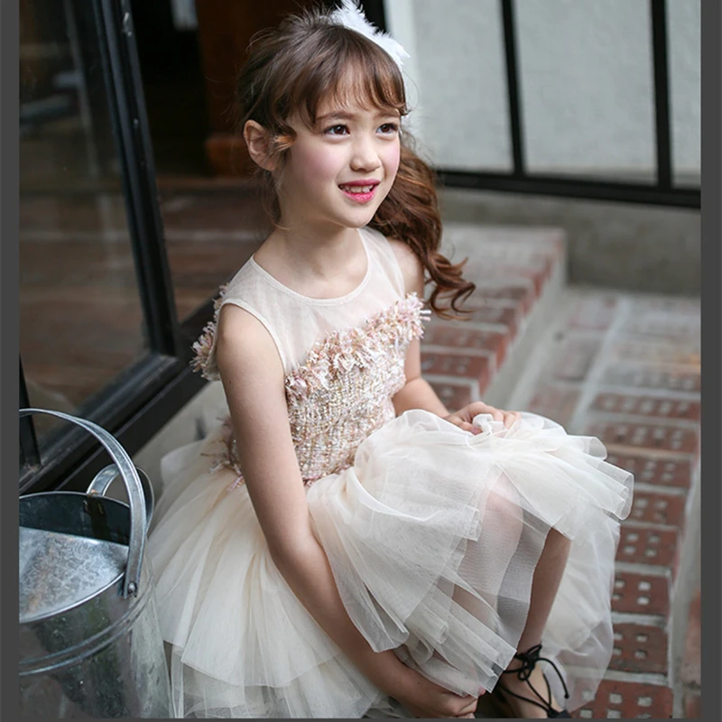 2017 Elegant Princess Sweet Girl's Asymmetrical Champagne Color Sleeveless Mesh Birthday/Wedding/Show Performance Formal Dress
2017 Elegant Princess Sweet Girl's Asymmetrical Champagne Color Sleeveless Mesh Birthday/Wedding/Show Performance Formal Dress