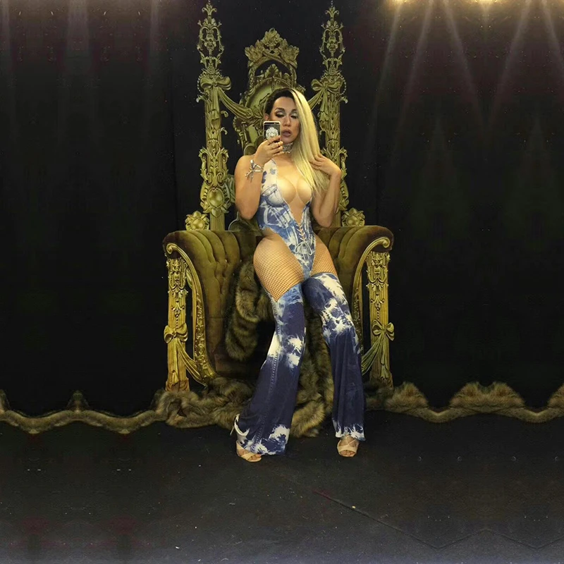 Blue jeans personality deep V sexy flares nightclub party birthday concert singer dancer costume
Blue jeans personality deep V sexy flares nightclub party birthday concert singer dancer costume