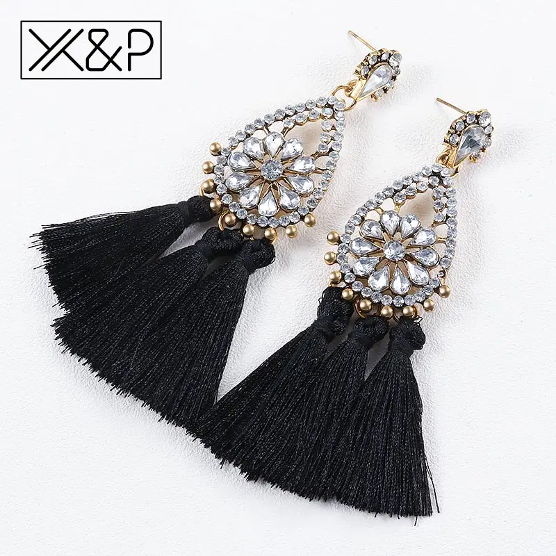 X&P Vintage Bohemian Ethnic Long Tassel Cubic Zirconia Drop Earrings for Women Girl Fashion Geometric Crystal Color Big Earring
X&P Vintage Bohemian Ethnic Long Tassel Cubic Zirconia Drop Earrings for Women Girl Fashion Geometric Crystal Color Big Earring