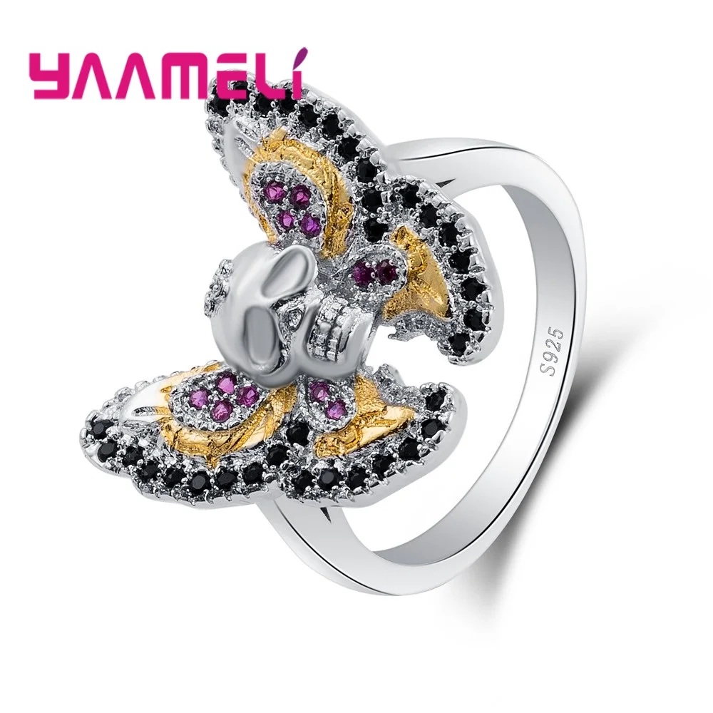 Новое поступление женские кольца Винтажное кольцо в форме бабочки черепа