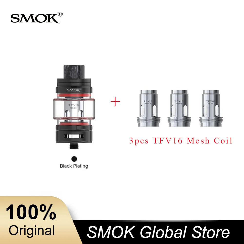 SMOK TFV16 Tank 9ml Electronic Cigarette Atomizer 510 thread 3pcs TFV16 Mesh Coil Vaporizer VS TFV8 Baby V2 Tank Vape
SMOK TFV16 Tank 9ml Electronic Cigarette Atomizer 510 thread 3pcs TFV16 Mesh Coil Vaporizer VS TFV8 Baby V2 Tank Vape