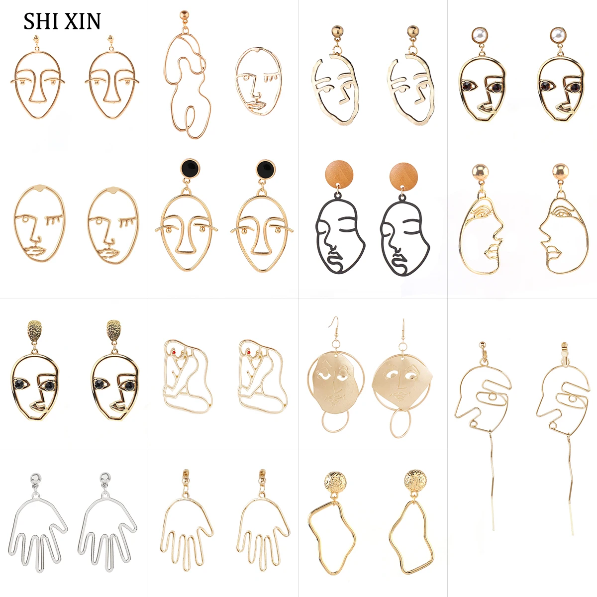 SHIXIN Gold/Silver Dangle Face Earrings Boho Drop Earrings for Women Unusual Summer Jewelry Korean/Fashion Earring 2019 Female
SHIXIN Gold/Silver Dangle Face Earrings Boho Drop Earrings for Women Unusual Summer Jewelry Korean/Fashion Earring 2019 Female