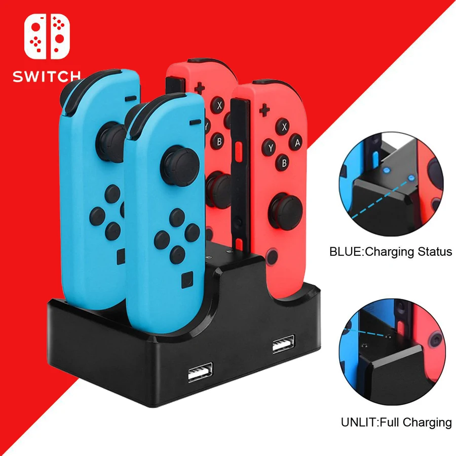 4 In 1 Nintend Switch Joy-con Charger Stand LED Charging Dock Station 2 USB for Nintendo Switch Nintendoswitch Game Accessories
4 In 1 Nintend Switch Joy-con Charger Stand LED Charging Dock Station 2 USB for Nintendo Switch Nintendoswitch Game Accessories