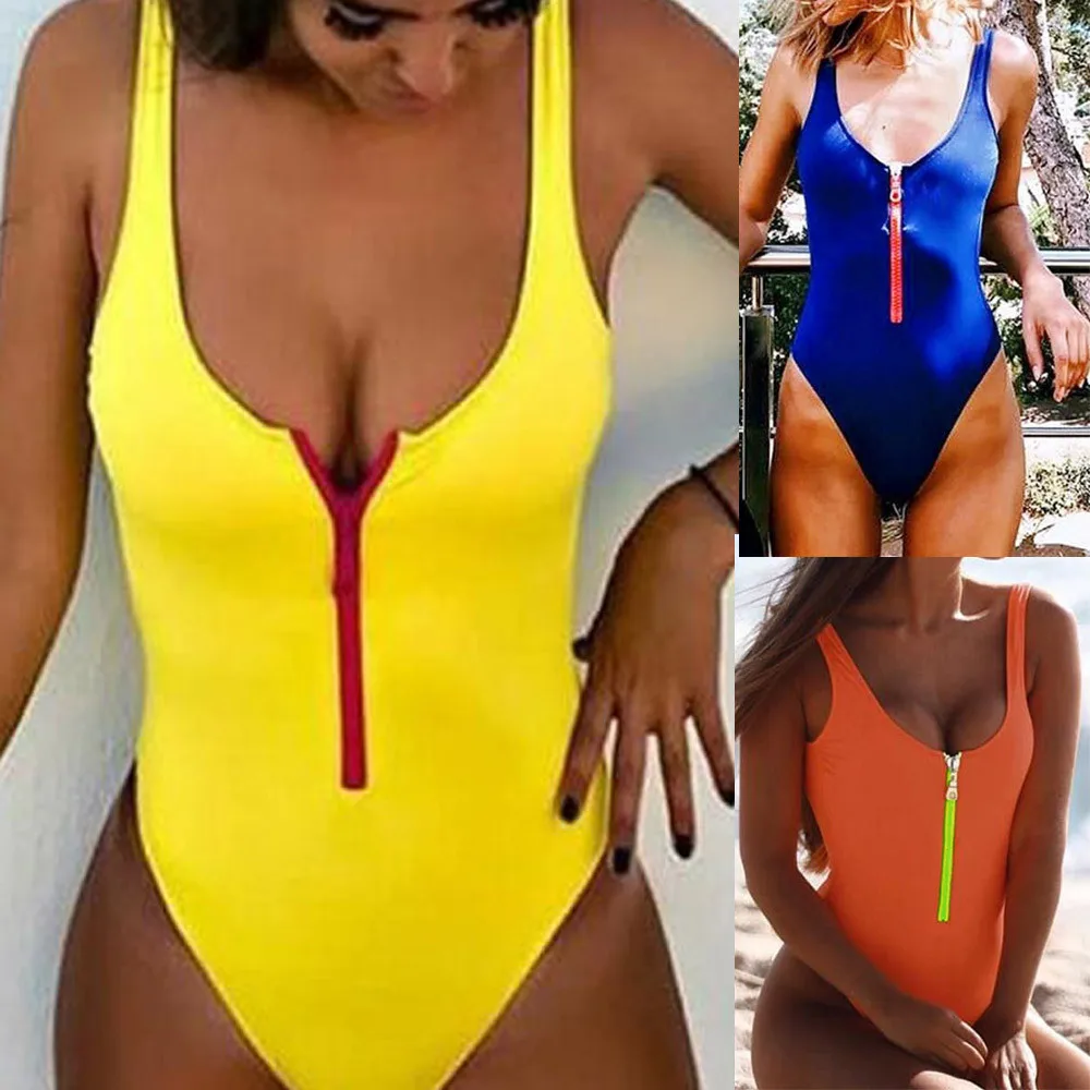 2019 Summer Women Jumpsuit Push-Up Padded Bra Beach Biquini Zipper one-piece swimsuit Sexy Swimwear Beachwear Dropshipping F15
2019 Summer Women Jumpsuit Push-Up Padded Bra Beach Biquini Zipper one-piece swimsuit Sexy Swimwear Beachwear Dropshipping F15