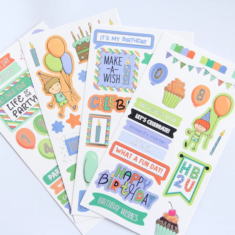 KLJUYP 4pc Birthday Boys Self- adhesive Paper Sticker for Scrapbooking Happy Planner/Card Making/Journaling Project
KLJUYP 4pc Birthday Boys Self- adhesive Paper Sticker for Scrapbooking Happy Planner/Card Making/Journaling Project