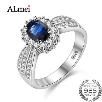 Almei Elegant 0.5ct Blue Flower Sapphire Wedding Engagement Band Rings 925 Sterling Silver Zircon Jewelry with Box 10% CJ009
Almei Elegant 0.5ct Blue Flower Sapphire Wedding Engagement Band Rings 925 Sterling Silver Zircon Jewelry with Box 10% CJ009