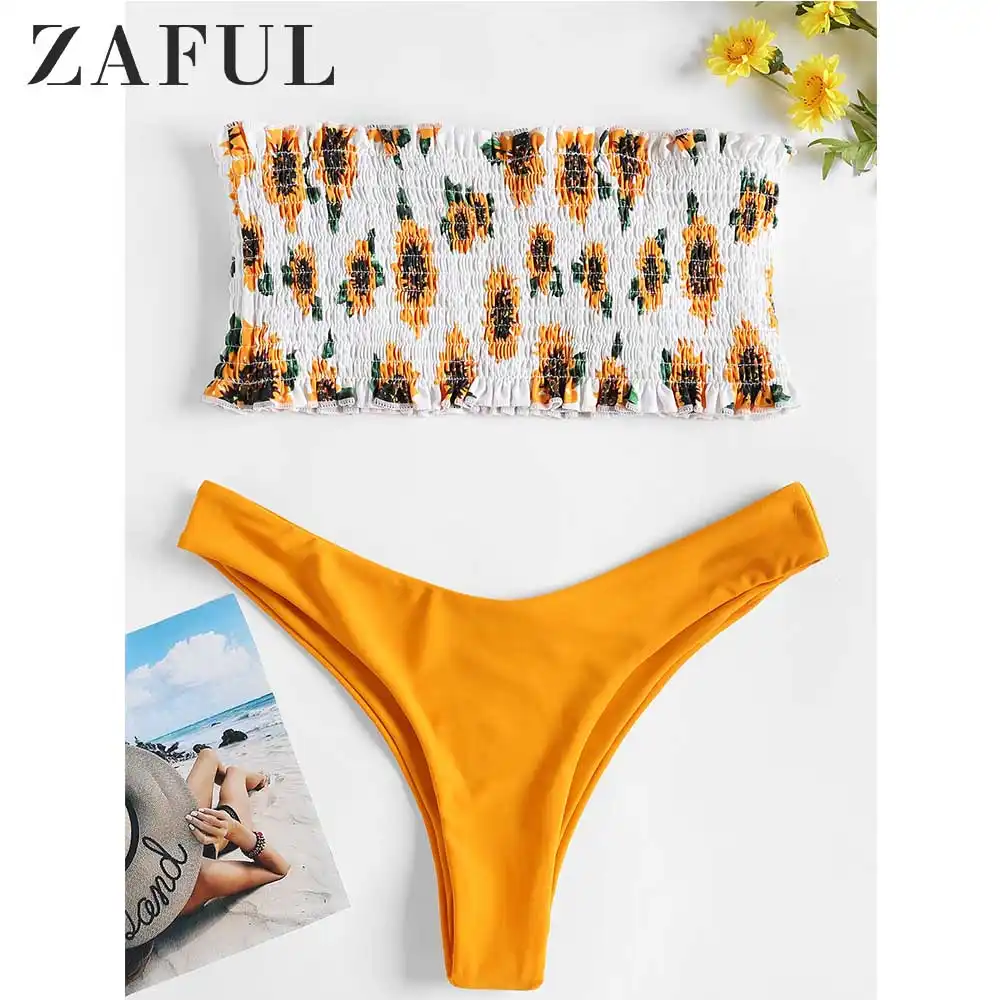 zaful sunflower swimsuit
