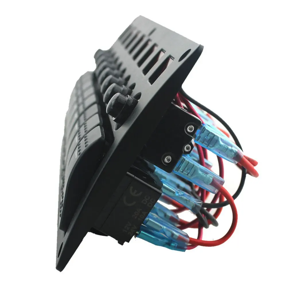 8p Plastic Panel Switch Overload Protector Rocker Switch Panel Overload Protector 8P Plastic Switch Panel