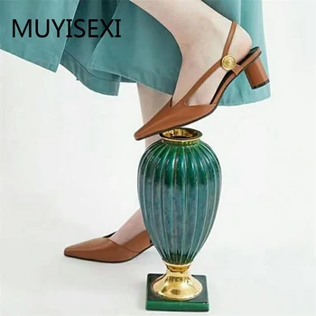 Summer Women Pumps Slingback 5 cm High Heels Genuine Leather Work Office Ladies Shoes Black White Brown Elegant MZP09 MUYISEXI
Summer Women Pumps Slingback 5 cm High Heels Genuine Leather Work Office Ladies Shoes Black White Brown Elegant MZP09 MUYISEXI