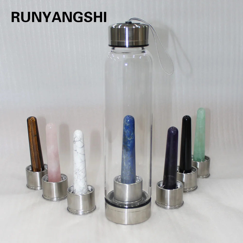 NEW Creative 550ml Natural crystal glass water bottel Crystal magic wand quartz Portable Energy Healing Glass Cups energy stone
NEW Creative 550ml Natural crystal glass water bottel Crystal magic wand quartz Portable Energy Healing Glass Cups energy stone