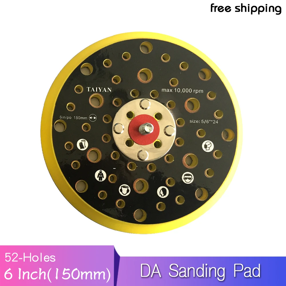 6" 52-Hole DA Sanding Pad Multi-Hole Sander Backing Pad Dust-Free Abrasive Tools Grinder Accessories
6" 52-Hole DA Sanding Pad Multi-Hole Sander Backing Pad Dust-Free Abrasive Tools Grinder Accessories