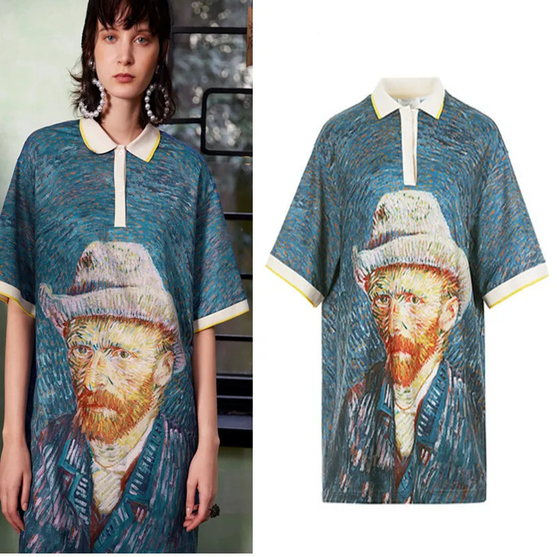 Maxi summer women Long Tees famous oil painting print Vintage Retro long polo shirts streetwear oversized long blousa Tops NS768
Maxi summer women Long Tees famous oil painting print Vintage Retro long polo shirts streetwear oversized long blousa Tops NS768