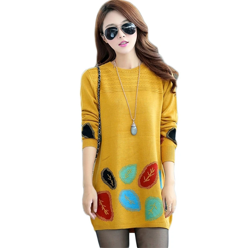 Mother Clothing Autumn Winter Women Sweater Pullover Female Embroidery Print Loose Knitted Sweater Dress Tops Plus Size 4XL P175
Mother Clothing Autumn Winter Women Sweater Pullover Female Embroidery Print Loose Knitted Sweater Dress Tops Plus Size 4XL P175