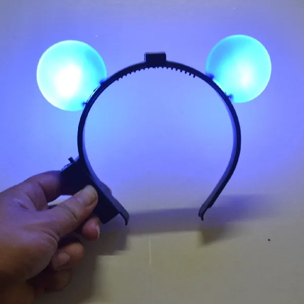 

Free shipping 2pcs/lot Light-Up Mickey Minnie Headband Ears LED Blinking Flashing Party Favors