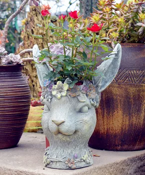 Resin garden flower pot creative rabbit head planting green plant potted flower arrangement outdoor garden garden decoration
Resin garden flower pot creative rabbit head planting green plant potted flower arrangement outdoor garden garden decoration