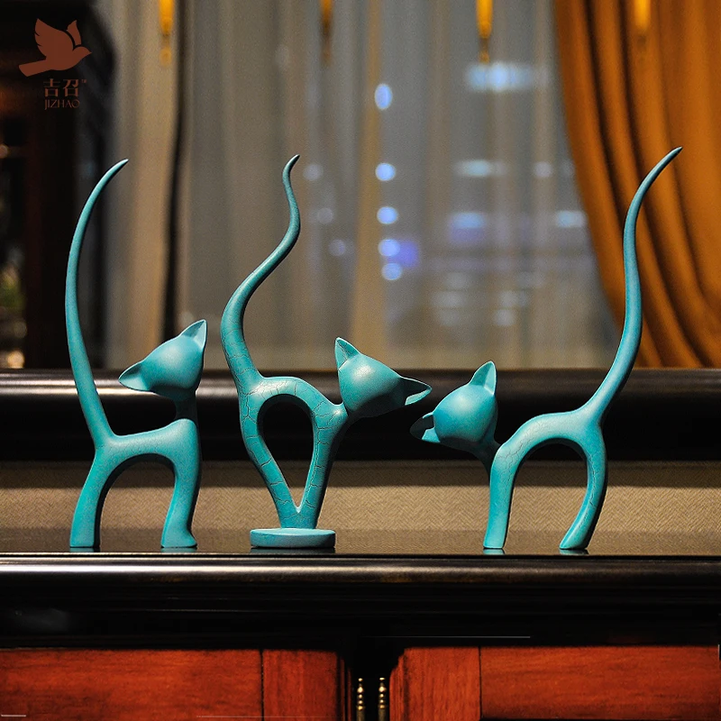 3Pcs/set Modern Style Blue Cat Resin Crafts Creative Figurines & Miniatures Abstract Crafts Home Decor Accessories Wedding Gifts
3Pcs/set Modern Style Blue Cat Resin Crafts Creative Figurines & Miniatures Abstract Crafts Home Decor Accessories Wedding Gifts