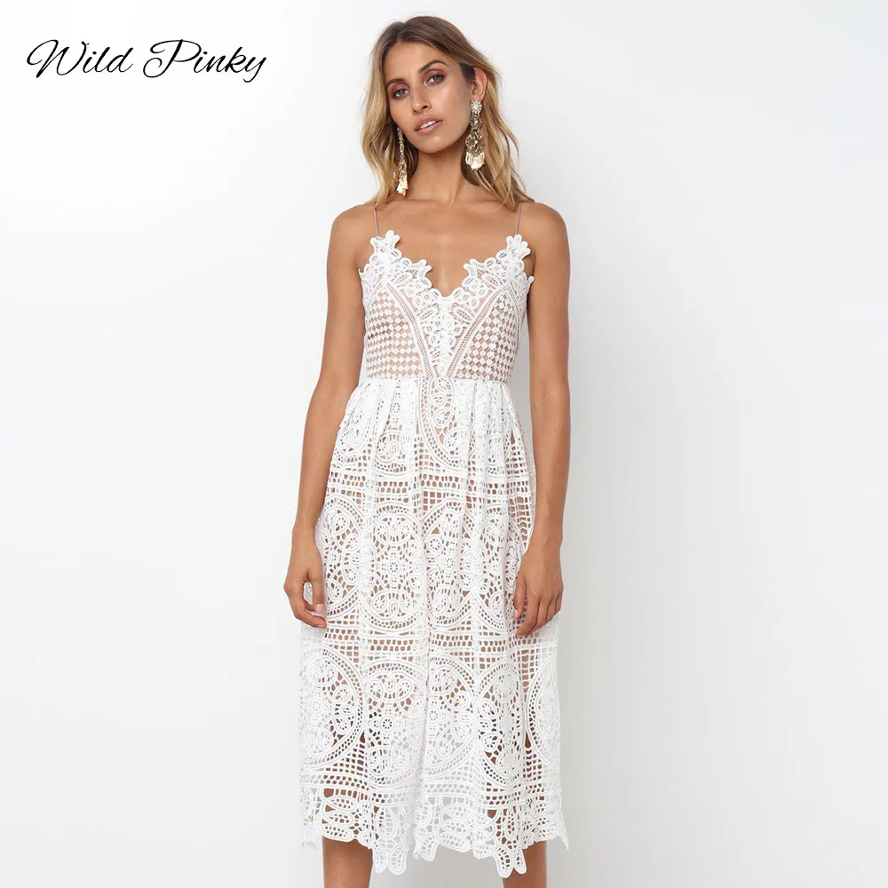 WildPinky Summer White Dress Women Hollow Out Sleeveless Sexy Bodycon Dress Elegant Skinny Floral Pattern Lace Dresses Vestido
WildPinky Summer White Dress Women Hollow Out Sleeveless Sexy Bodycon Dress Elegant Skinny Floral Pattern Lace Dresses Vestido