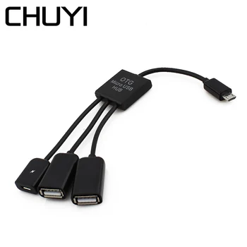 CHUYI USB Hub 3 In 1 OTG Hub Cable Adapter Converter Extender Micro USB Power Charging For Smart Phone
CHUYI USB Hub 3 In 1 OTG Hub Cable Adapter Converter Extender Micro USB Power Charging For Smart Phone