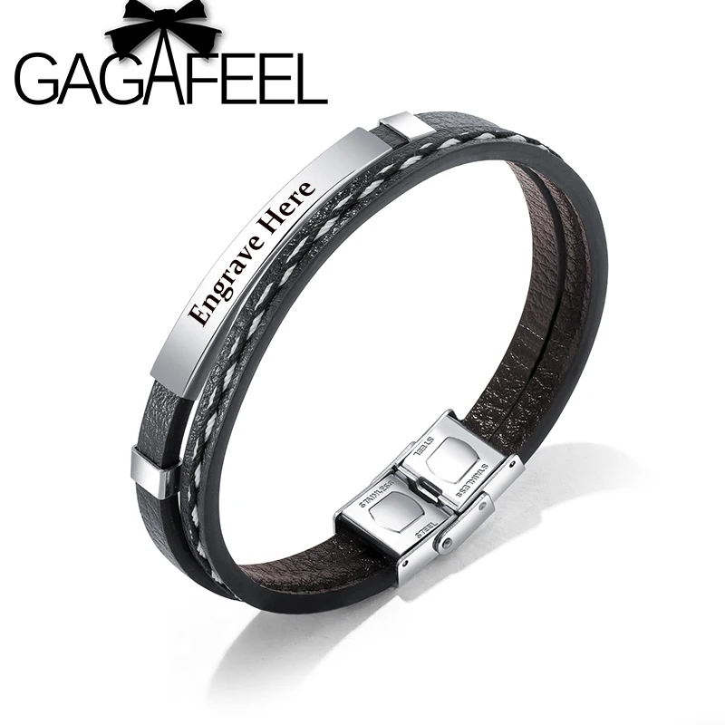 GAGAFEEL Punk Multilayer Braided PU Leather Men Bracelet Stainless Steel Black/Gold/SilverTrendy Bangles For Male Jewelry Gifts
GAGAFEEL Punk Multilayer Braided PU Leather Men Bracelet Stainless Steel Black/Gold/SilverTrendy Bangles For Male Jewelry Gifts