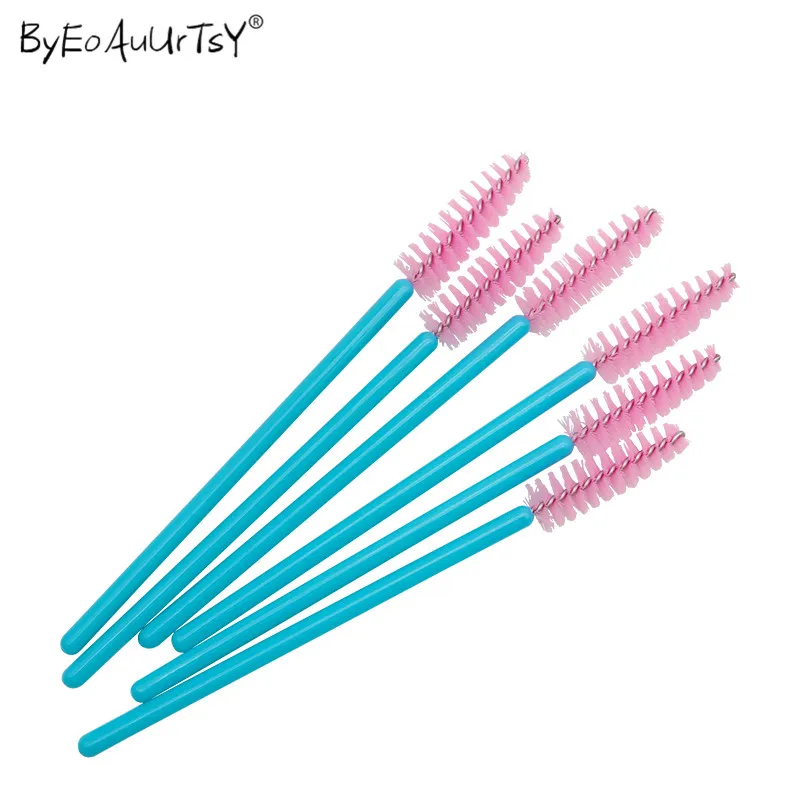 Makeup Brushes 50Pcslot Disposable Eyelash Brushes Lash Extension Mascara Applicator Wand Eyes Lip Cosmetics Brushes Blue (8)