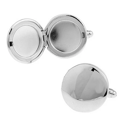 

HYX Luxury shirt Silver Round mirror cufflink for mens Brand cuff buttons cuff links High Quality abotoaduras Jewelry