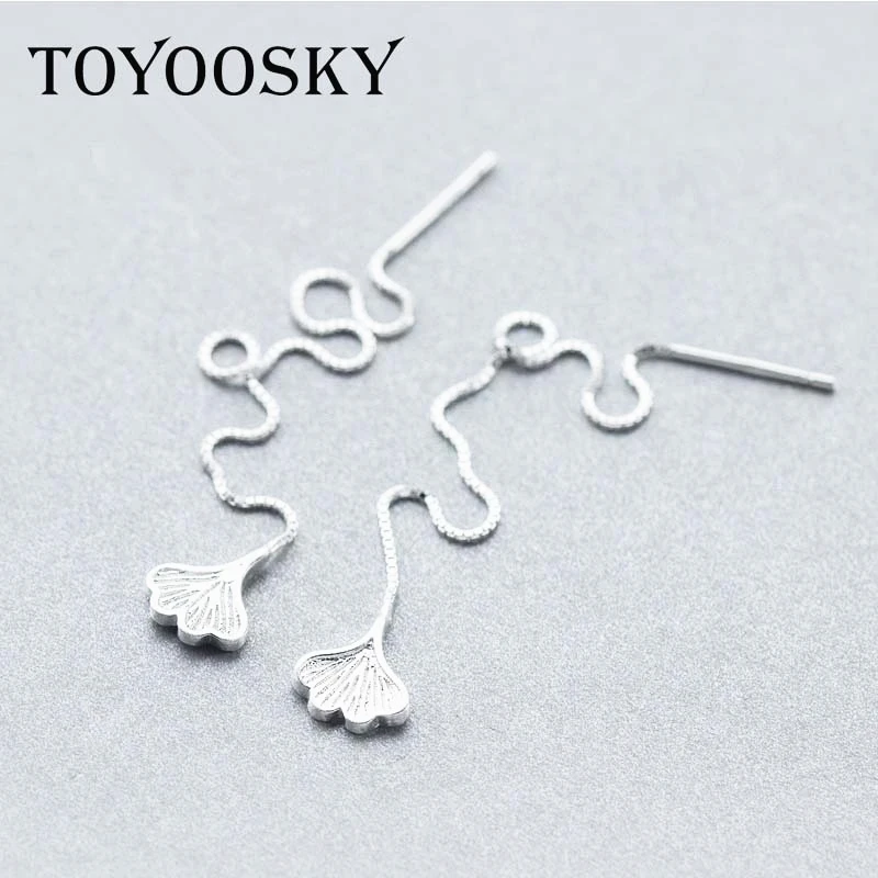 925 Sterling Silver Ginkgo Leaf Heart Drop Earrings for Women Long Chain Fashion sterling-silver-jewelry Pendientes Brincos
925 Sterling Silver Ginkgo Leaf Heart Drop Earrings for Women Long Chain Fashion sterling-silver-jewelry Pendientes Brincos