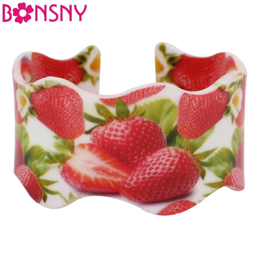 Bonsny Acrylic Strawberry Pattern Wide Cute Bracelets Bangles For Women 2017 News Fashion Fruit Jewelry Party Accessories Bijoux
Bonsny Acrylic Strawberry Pattern Wide Cute Bracelets Bangles For Women 2017 News Fashion Fruit Jewelry Party Accessories Bijoux