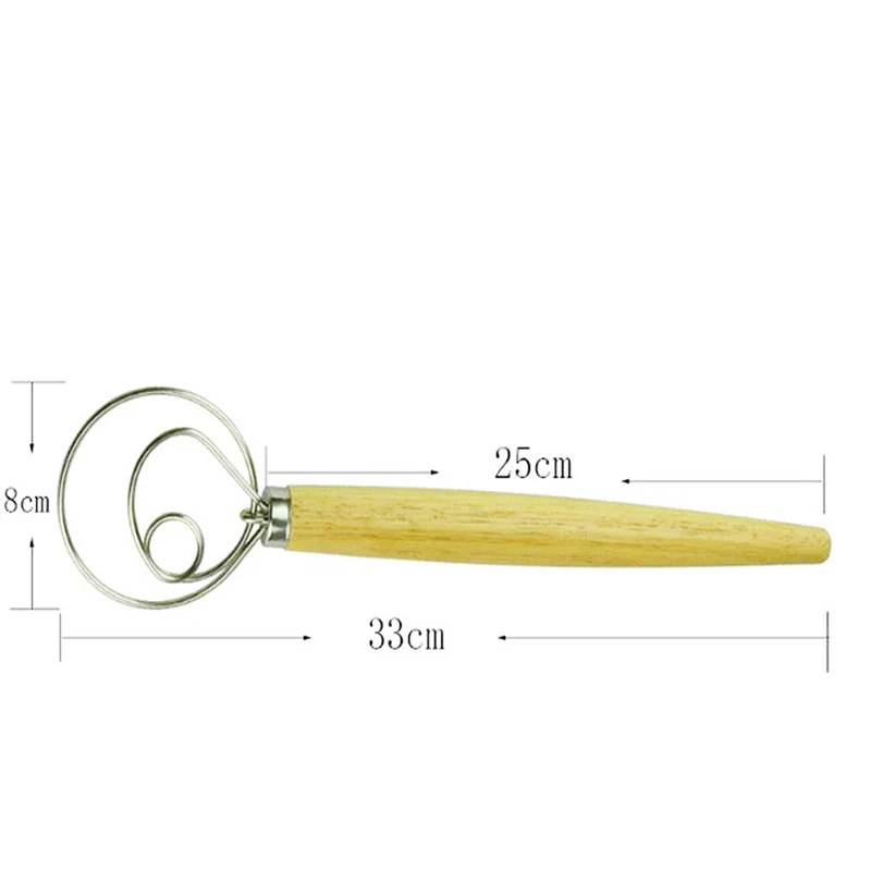 Stainless Steel 33x8x2.5cm Egg Beater Flour Coil Agitator Whisk Stick Wood Handle Blender DIY Bread Dough Bakeware
Stainless Steel 33x8x2.5cm Egg Beater Flour Coil Agitator Whisk Stick Wood Handle Blender DIY Bread Dough Bakeware