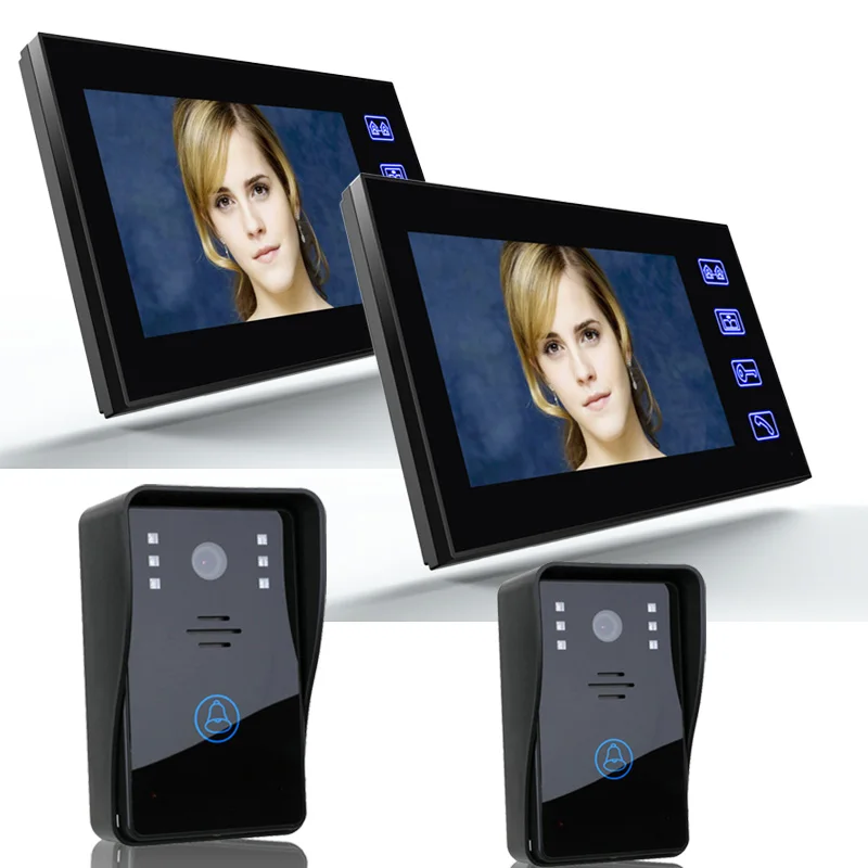 SmartYIBA 7'' Touch LCD 1000TVL Video Door Phone Doorbell Security Intercom System Two Cameras+Two Monitors with IR Night Vision
SmartYIBA 7'' Touch LCD 1000TVL Video Door Phone Doorbell Security Intercom System Two Cameras+Two Monitors with IR Night Vision