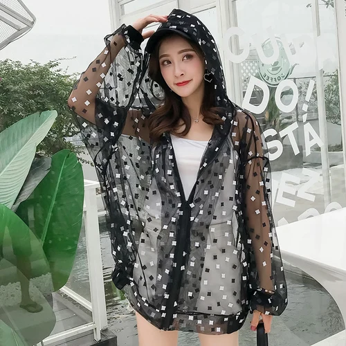 Sun Protection Clothing Transparent Jacket Women Autumn Harajuku Loose Thin Basic Hooded White Black Jacket Coat Casaco Feminina
Sun Protection Clothing Transparent Jacket Women Autumn Harajuku Loose Thin Basic Hooded White Black Jacket Coat Casaco Feminina