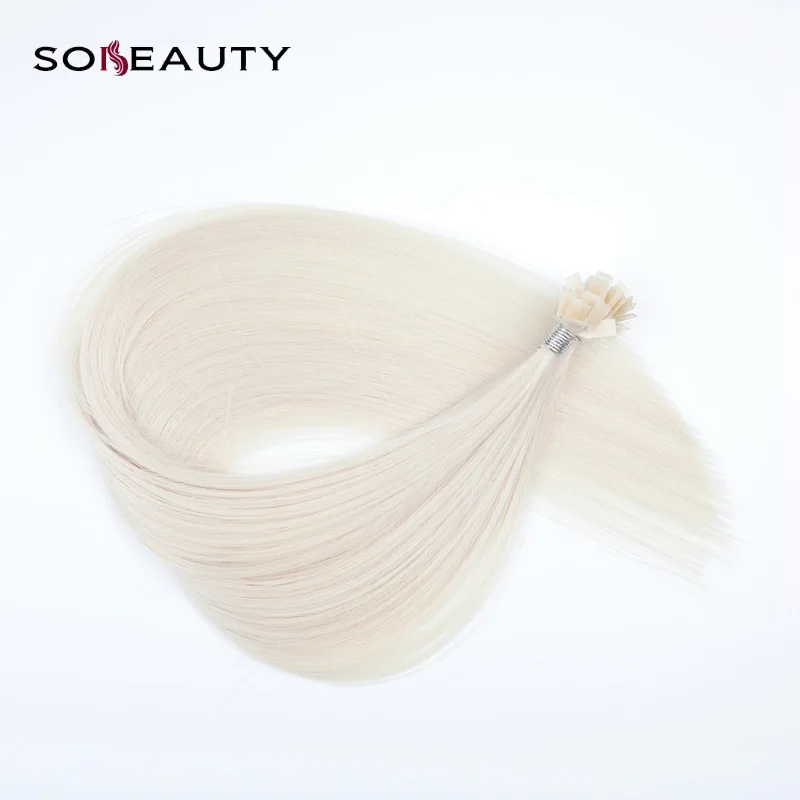 Sobeauty 0 8 г/шт. плоский наконечник наращивание волос 100% настоящие человеческие