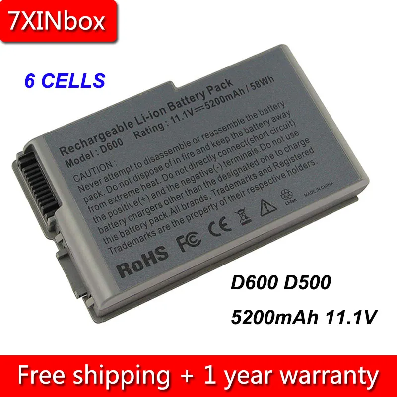 

7XINbox 6cell 5200mAh Laptop Battery For Dell Inspiron 500m 510m 600m Latitude D500 D505 D510 D520 D530 D600 D610 3R305 M9014