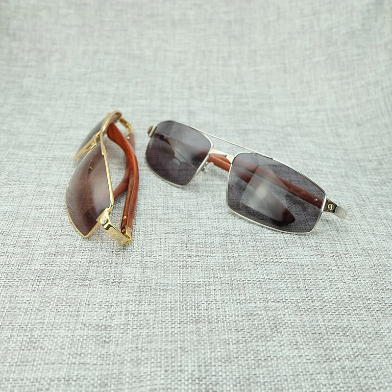 High Grade Metal Frame With Maroon Wood Temple Full Rim Sunglasses Carter Men And Women Sun Glass Stylish Elegant Gift Eyewear (3)