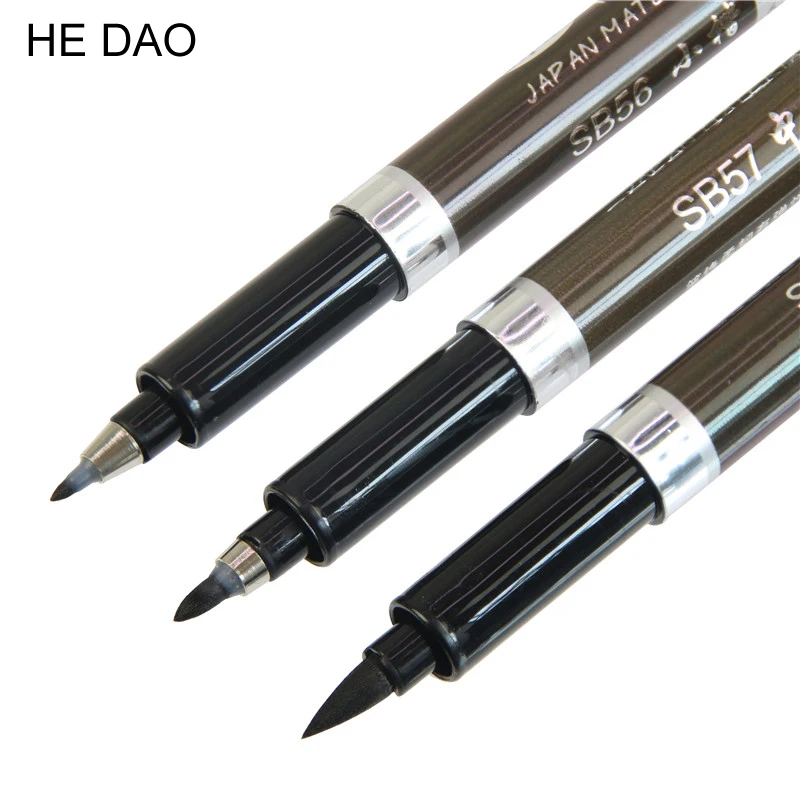 

3 Pcs/lot Calligraphy Pen Japan Material Brush For Signature Chinese Words Learning Stationery School Supplies Papelaria