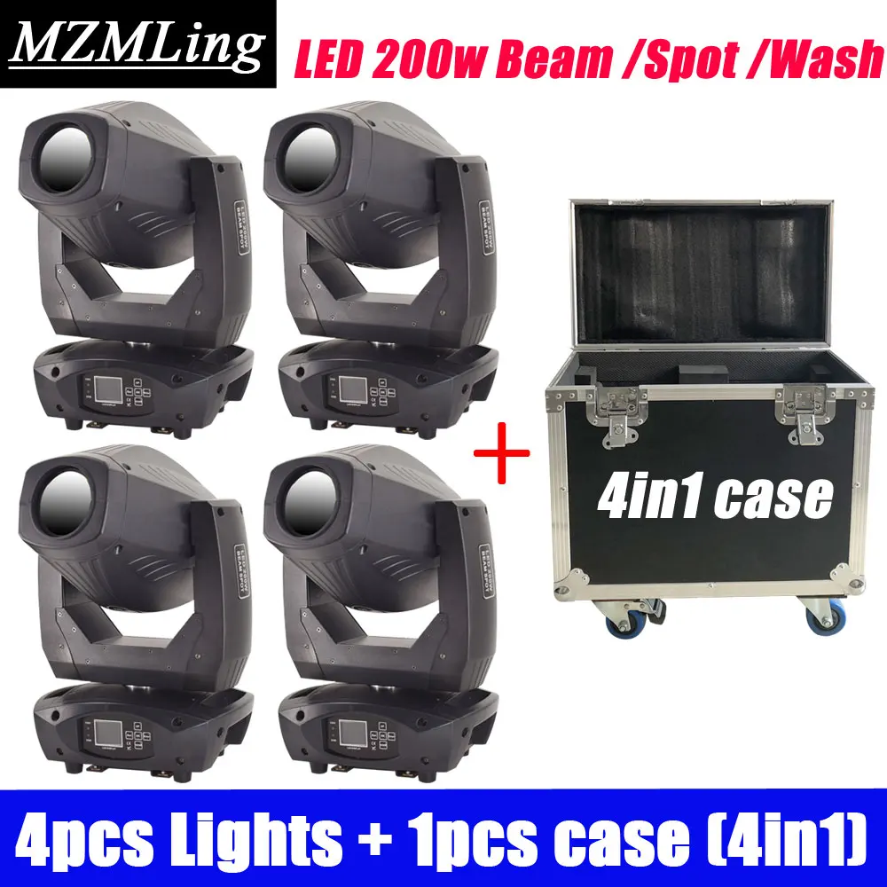 4PCS Lights + 1PCS Flight Case LED 200w Beam Spot Wash 3in1 Light With Zoom DMX512 Moving Head Light DJ /Bar /Show /Stage Light
4PCS Lights + 1PCS Flight Case LED 200w Beam Spot Wash 3in1 Light With Zoom DMX512 Moving Head Light DJ /Bar /Show /Stage Light