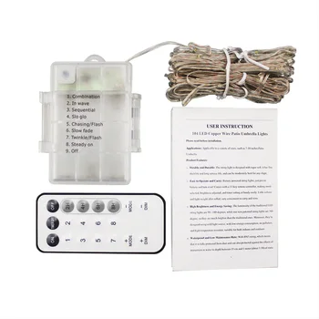 104LED 8 Strings Patio Umbrella LED Light String with RC Outdoor Garden Wedding Party Decor MDJ998
104LED 8 Strings Patio Umbrella LED Light String with RC Outdoor Garden Wedding Party Decor MDJ998