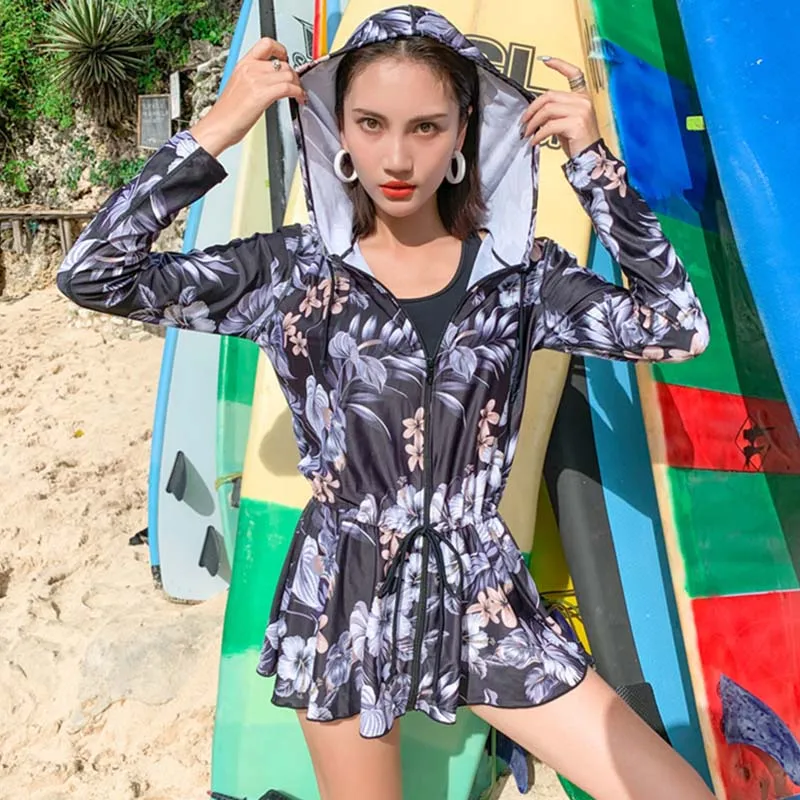 Mujer Front Zipper Long Sleeve Plus Size Swimsuit Woman Hooded Rash Guard Three Pieces Swimming Suits Maillot De Bain Femme
Mujer Front Zipper Long Sleeve Plus Size Swimsuit Woman Hooded Rash Guard Three Pieces Swimming Suits Maillot De Bain Femme