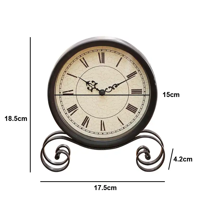 Vintage Silent Retro Clock Desk Clock Decorative Kitchen Table