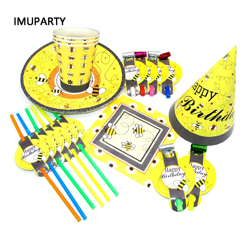 Happy Birthday Honey Bee Disposable Tableware Set Yellow Plate Straw Cup Birthday Party Decorations Kids Air Balloon
Happy Birthday Honey Bee Disposable Tableware Set Yellow Plate Straw Cup Birthday Party Decorations Kids Air Balloon