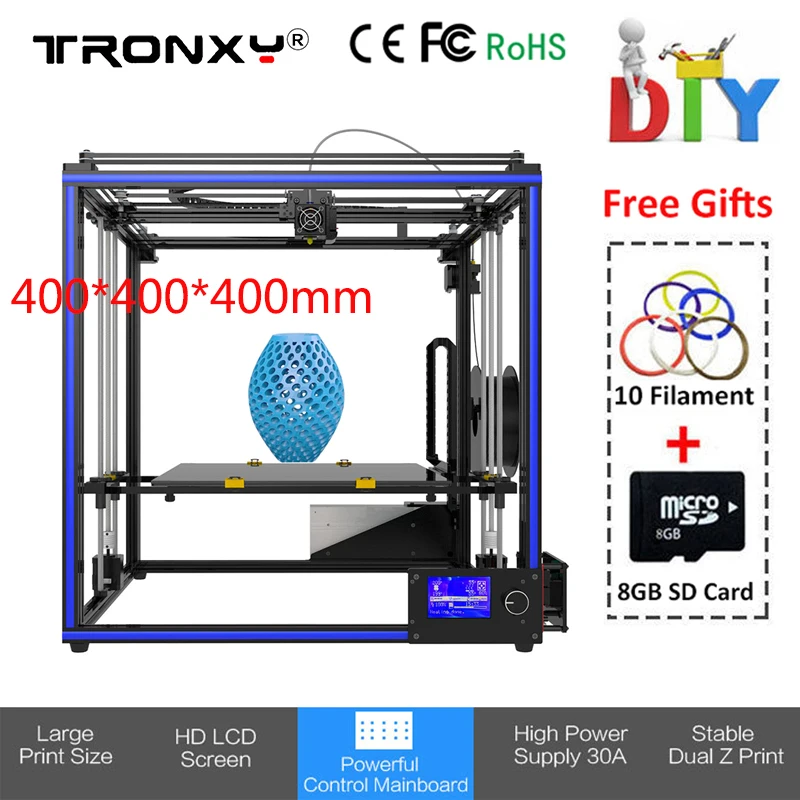 

2018 Tronxy X5S-400 3D Printer High Precision DIY Kit Reprap i3 400*400*400mm Large Print Size extruder Metal 3D Printer PLA ABS