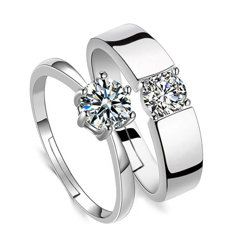 Fashion Jewelry Couples Ring Sparkling Crystal CZ Wedding Engagement Rings for Women Men Silver Color Adjustable Jewelry
Fashion Jewelry Couples Ring Sparkling Crystal CZ Wedding Engagement Rings for Women Men Silver Color Adjustable Jewelry