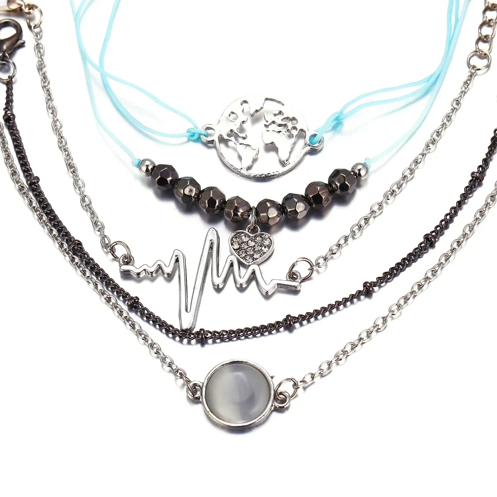 URORU Trendy Jewelry Bracelets Link Chain Charm Bracelet Sets 5 pcs Black Beads Bracelets Crystal Stone Fashion Jewelry Gifts
URORU Trendy Jewelry Bracelets Link Chain Charm Bracelet Sets 5 pcs Black Beads Bracelets Crystal Stone Fashion Jewelry Gifts