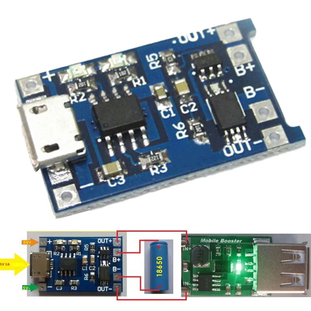 Besegad 5 PCS 5V 1A Micro USB 18650 Lithium Battery Charging Board Charger Module and Protection Dual Functions
Besegad 5 PCS 5V 1A Micro USB 18650 Lithium Battery Charging Board Charger Module and Protection Dual Functions