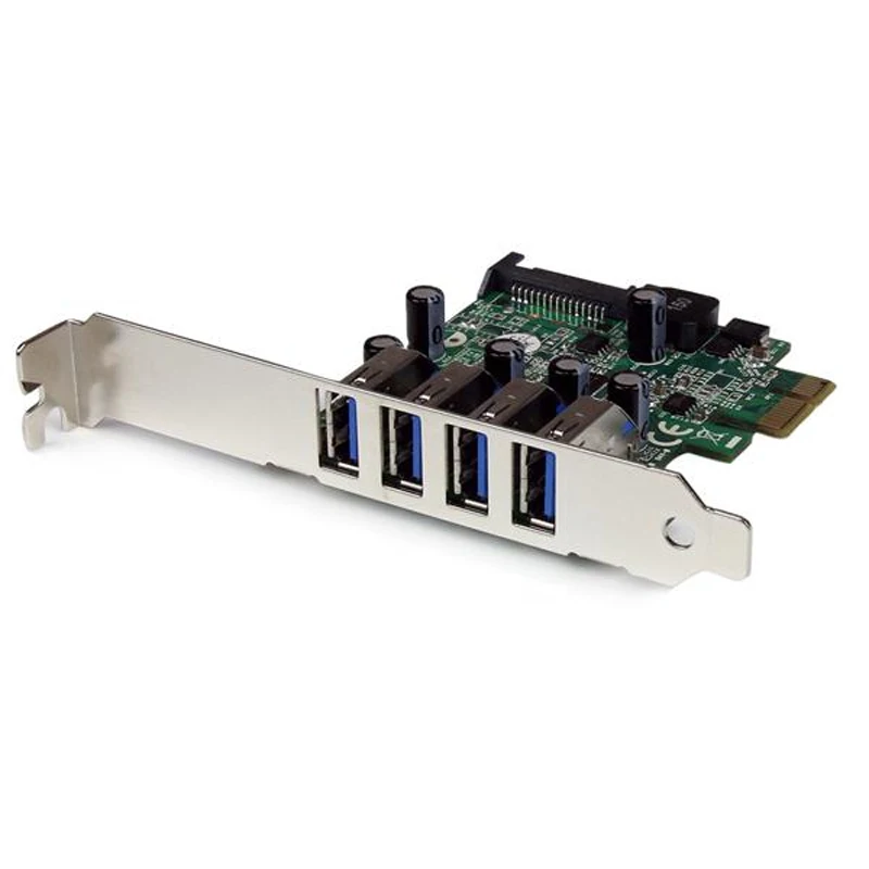 StarTech.com Tarjeta Adaptador PCI Express PCI-E USB 3 0 con UASP de 4 Стабилизатор-Alimentacion SATA PCIe NEC uPD72020 |