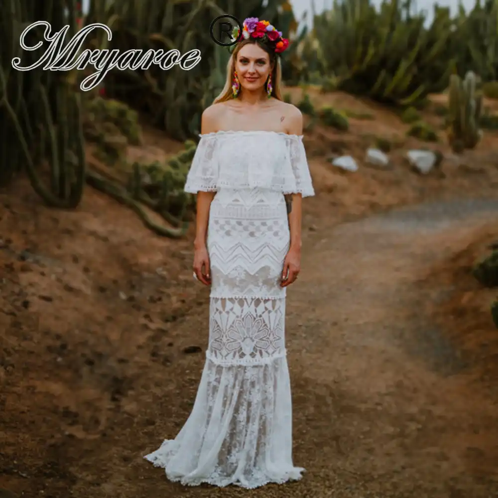 Mryarce 2019 Elegant Off The Shoulder Exclusive Lace Boho Hippie