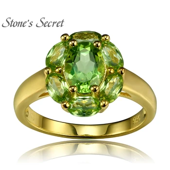 

2.27ctw Oval Manchurian Peridot 18k Gold Over Silver Ring - STZ646