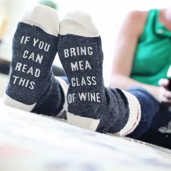 Casual Socks If You can read this Bring Me a Glass of Wine Humor Words Printed Women Men's gray, Black, red Socks New Fashion
Casual Socks If You can read this Bring Me a Glass of Wine Humor Words Printed Women Men's gray, Black, red Socks New Fashion