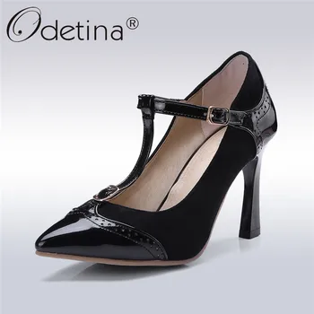 Odetina 2019 New Fashion T-strap Pumps For Women Patent Leather Pointed Toe T-tied Sweet Shoes High Heels Stiletto Heel Pumps
Odetina 2019 New Fashion T-strap Pumps For Women Patent Leather Pointed Toe T-tied Sweet Shoes High Heels Stiletto Heel Pumps