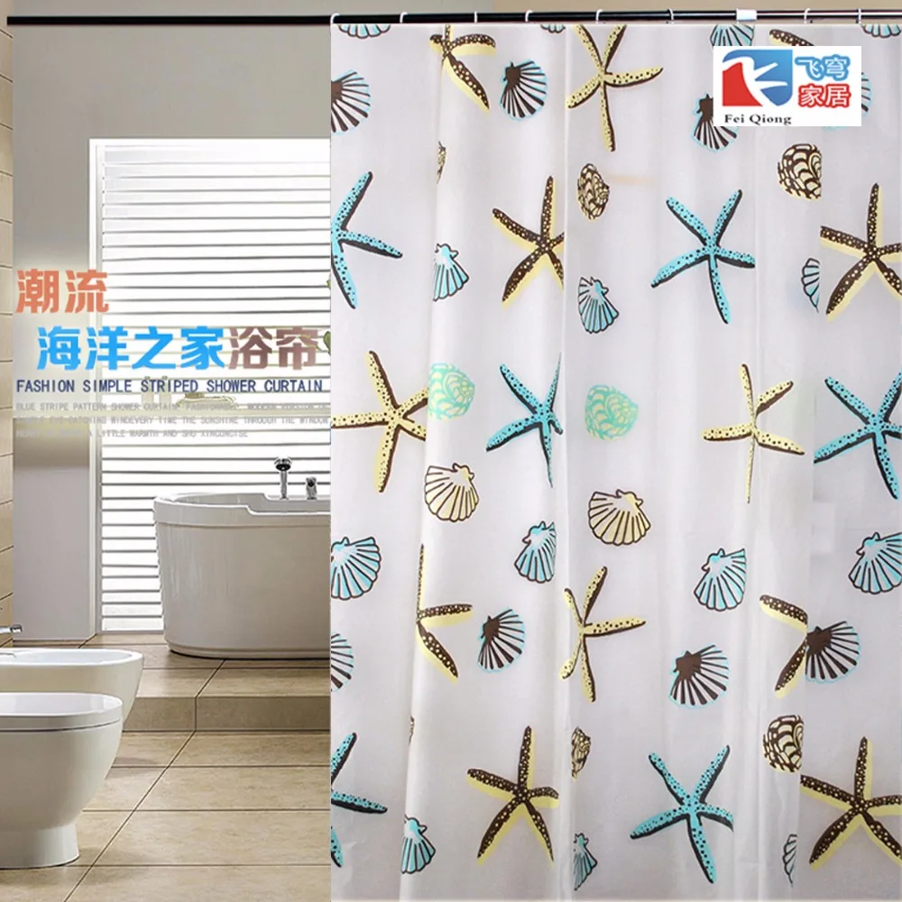 Starfish Eco-friendly PEVA Moldproof Waterproof Bathroom Bath Shower Curtain Bathroom Products Bathroom Curtains with 12pcs Hook
Starfish Eco-friendly PEVA Moldproof Waterproof Bathroom Bath Shower Curtain Bathroom Products Bathroom Curtains with 12pcs Hook